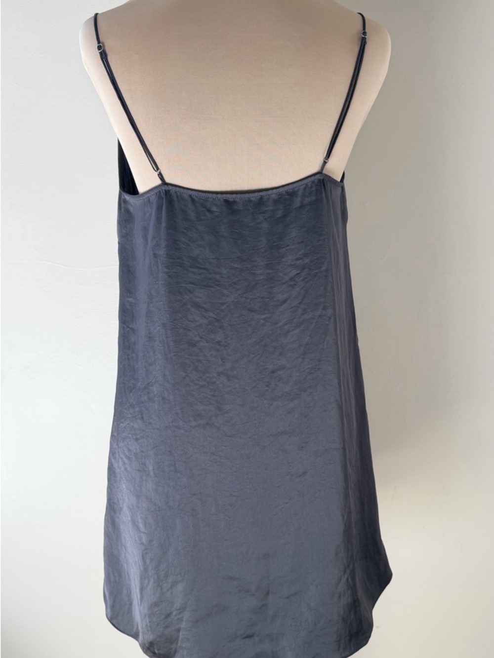 Wilfred Free Gray Satin Slip Mini Dress Strappy Minimalist Size Small - Picture 4 of 7